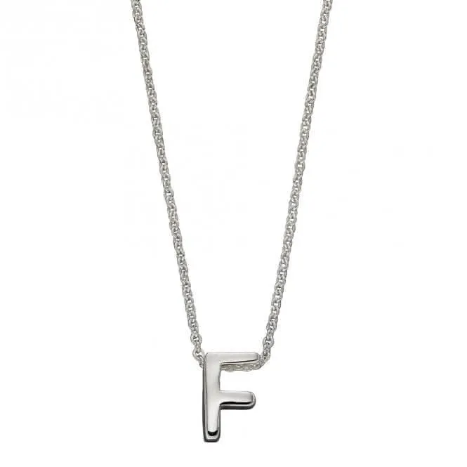 Initial F Plain Silver Initial Necklace N4433 Beginnings Jewellery