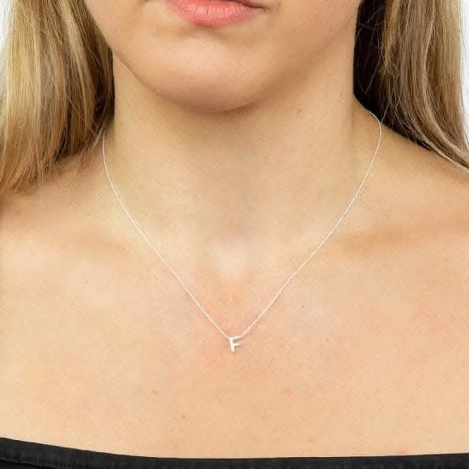 Initial F Plain Silver Initial Necklace N4433 Beginnings Jewellery