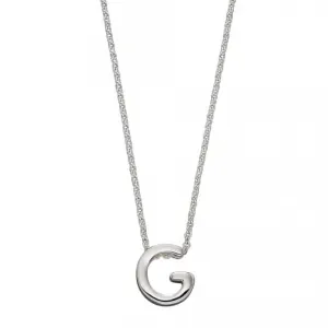 Initial G Plain Silver Initial Necklace N4434 Beginnings Jewellery