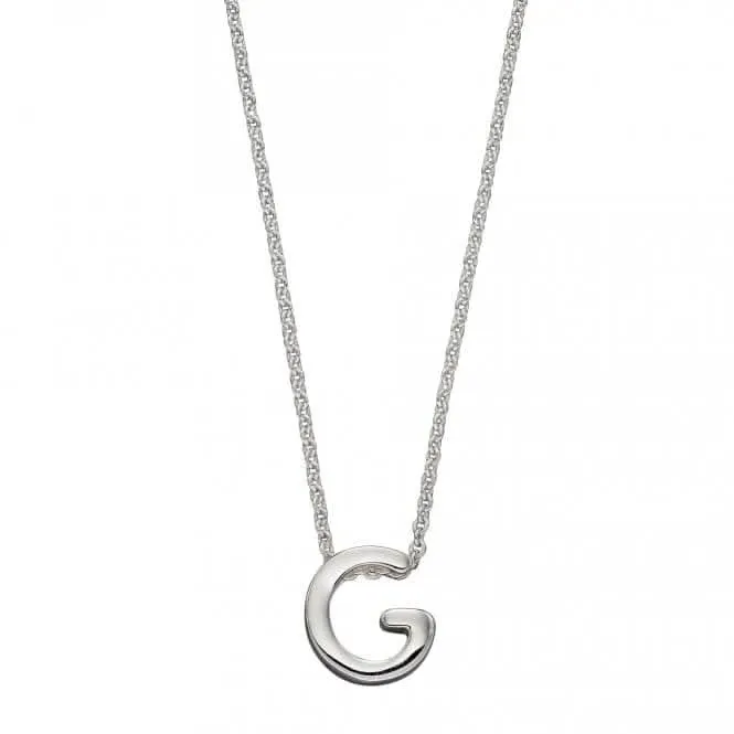 Initial G Plain Silver Initial Necklace N4434 Beginnings Jewellery