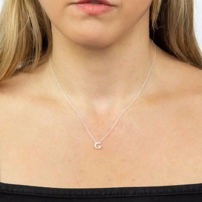 Initial G Plain Silver Initial Necklace N4434 Beginnings Jewellery
