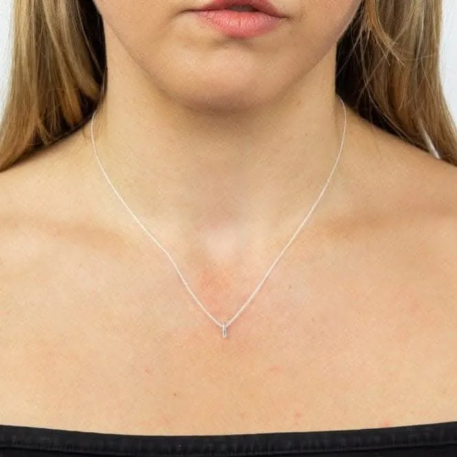 Initial I Plain Silver Initial Necklace N4436 Beginnings Jewellery