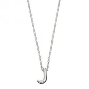 Initial J Plain Silver Initial Necklace N4437 Beginnings Jewellery