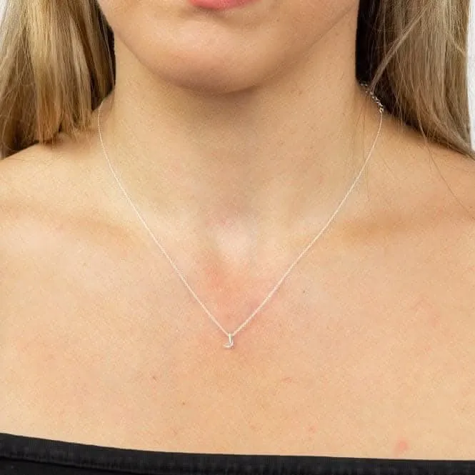 Initial J Plain Silver Initial Necklace N4437 Beginnings Jewellery