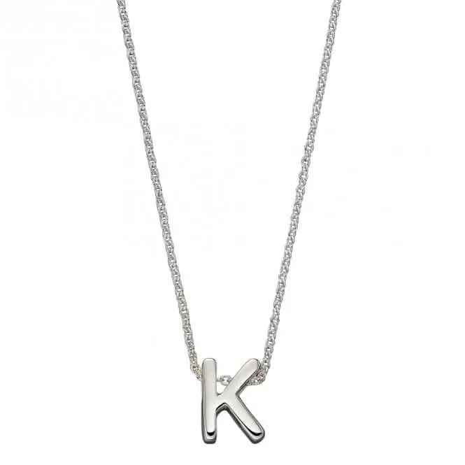 Initial K Plain Silver Initial Necklace N4438 Beginnings Jewellery