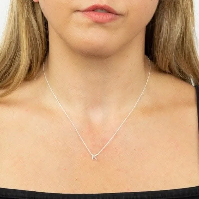 Initial K Plain Silver Initial Necklace N4438 Beginnings Jewellery