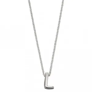 Initial L Plain Silver Initial Necklace N4439 Beginnings Jewellery