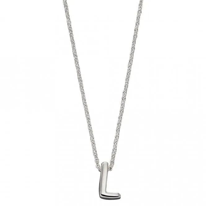Initial L Plain Silver Initial Necklace N4439 Beginnings Jewellery