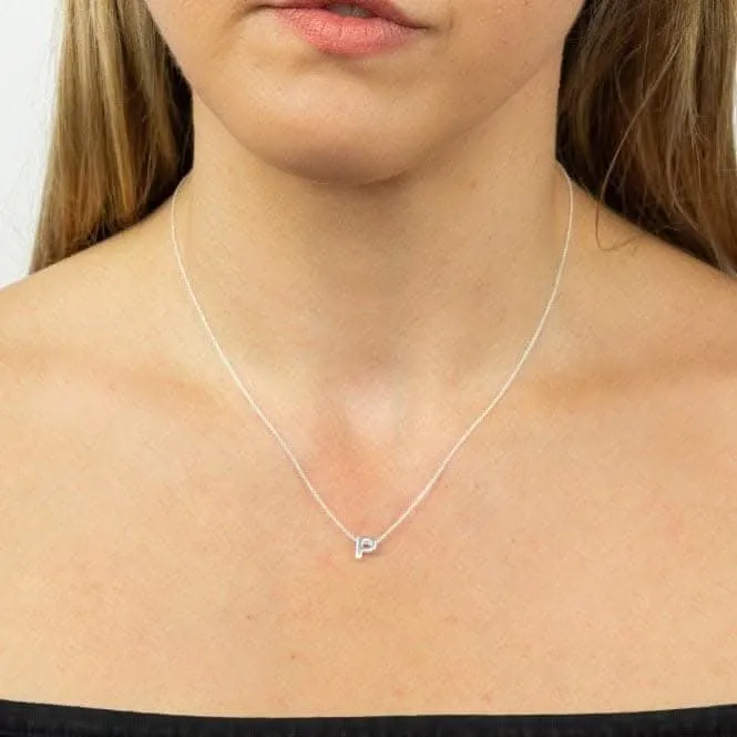 Initial P Plain Silver Initial Necklace N4443 Beginnings Jewellery
