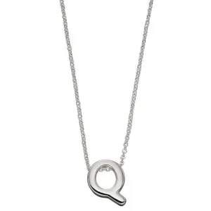 Initial Q Plain Silver Initial Necklace N4444 Beginnings Jewellery