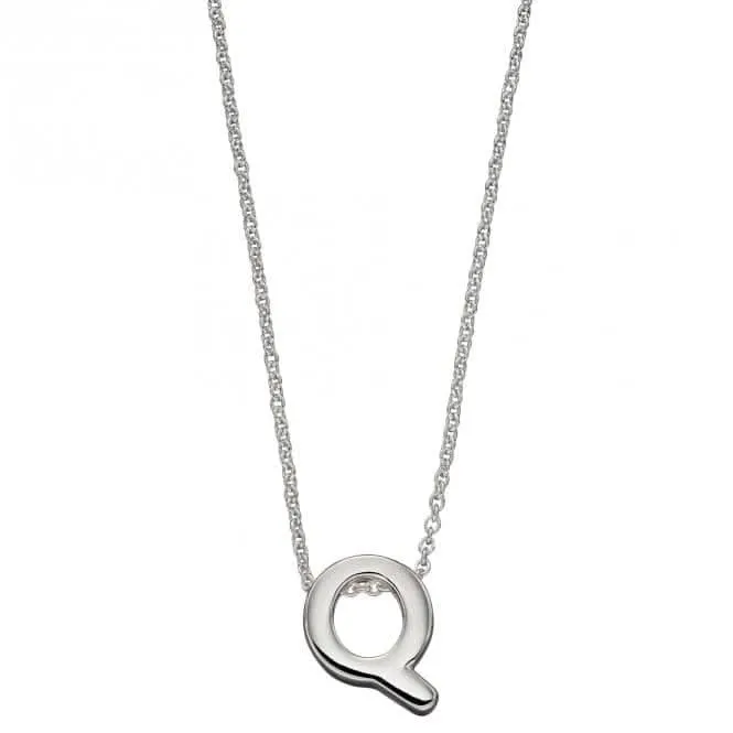 Initial Q Plain Silver Initial Necklace N4444 Beginnings Jewellery