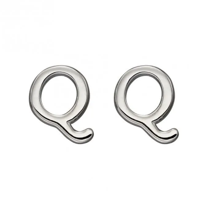 Initial Q Sterling Silver Stud Earrings E6034 Beginnings Jewellery