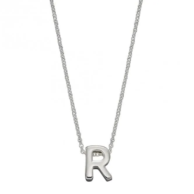 Initial R Plain Silver Initial Necklace N4445 Beginnings Jewellery