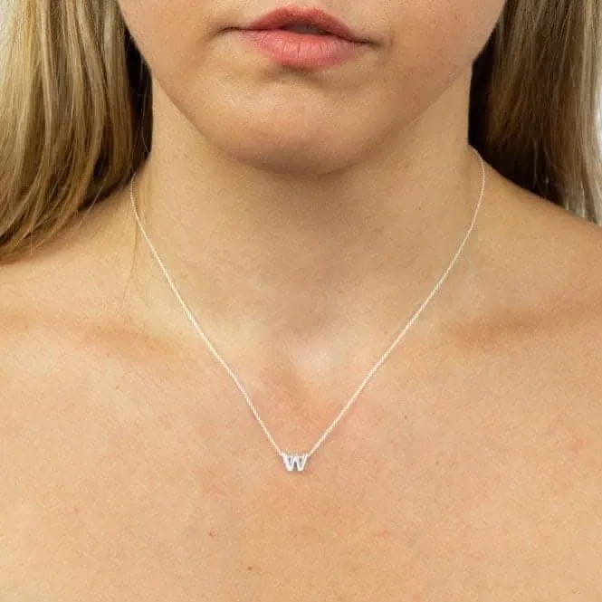 Initial W Plain Silver Initial Necklace N4450 Beginnings Jewellery