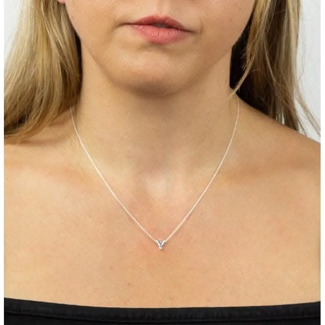 Initial Y Plain Silver Initial Necklace N4452 Beginnings Jewellery