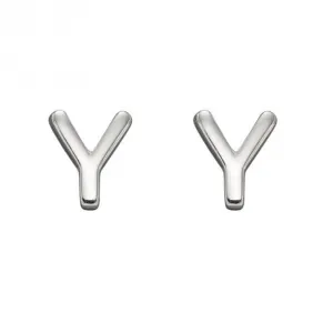 Initial Y Sterling Silver Stud Earrings E6042 Beginnings Jewellery