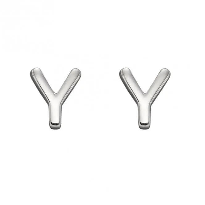 Initial Y Sterling Silver Stud Earrings E6042 Beginnings Jewellery