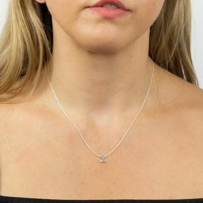 Initial Z Plain Silver Initial Necklace N4453 Beginnings Jewellery