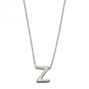 Initial Z Plain Silver Initial Necklace N4453 Beginnings Jewellery