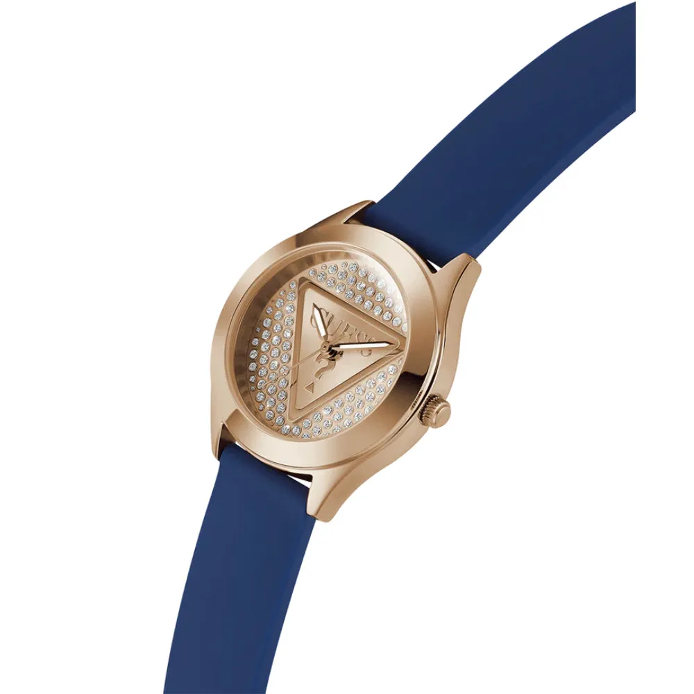 Jewelry Guess Watches Guess 40th Iconic Logo Analog Blue Silicone Strap Women Watch GW0745L4