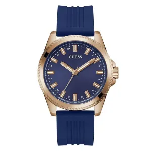 Jewelry Guess Watches Guess Analog Blue Silicon Strap Unisex Watch GW0639G3