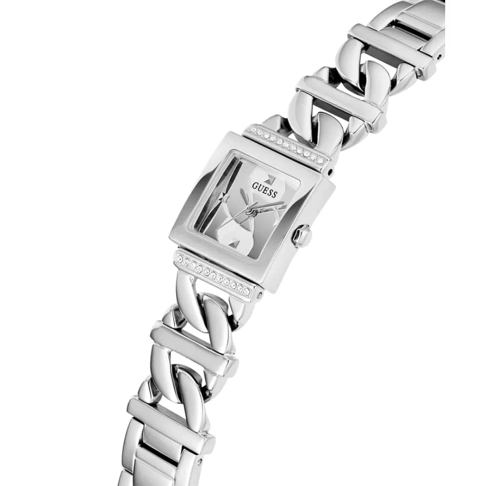 Jewelry Guess Watches Guess Analog Silver Dial Stainless Steel Strap Women Watch GW0603L1