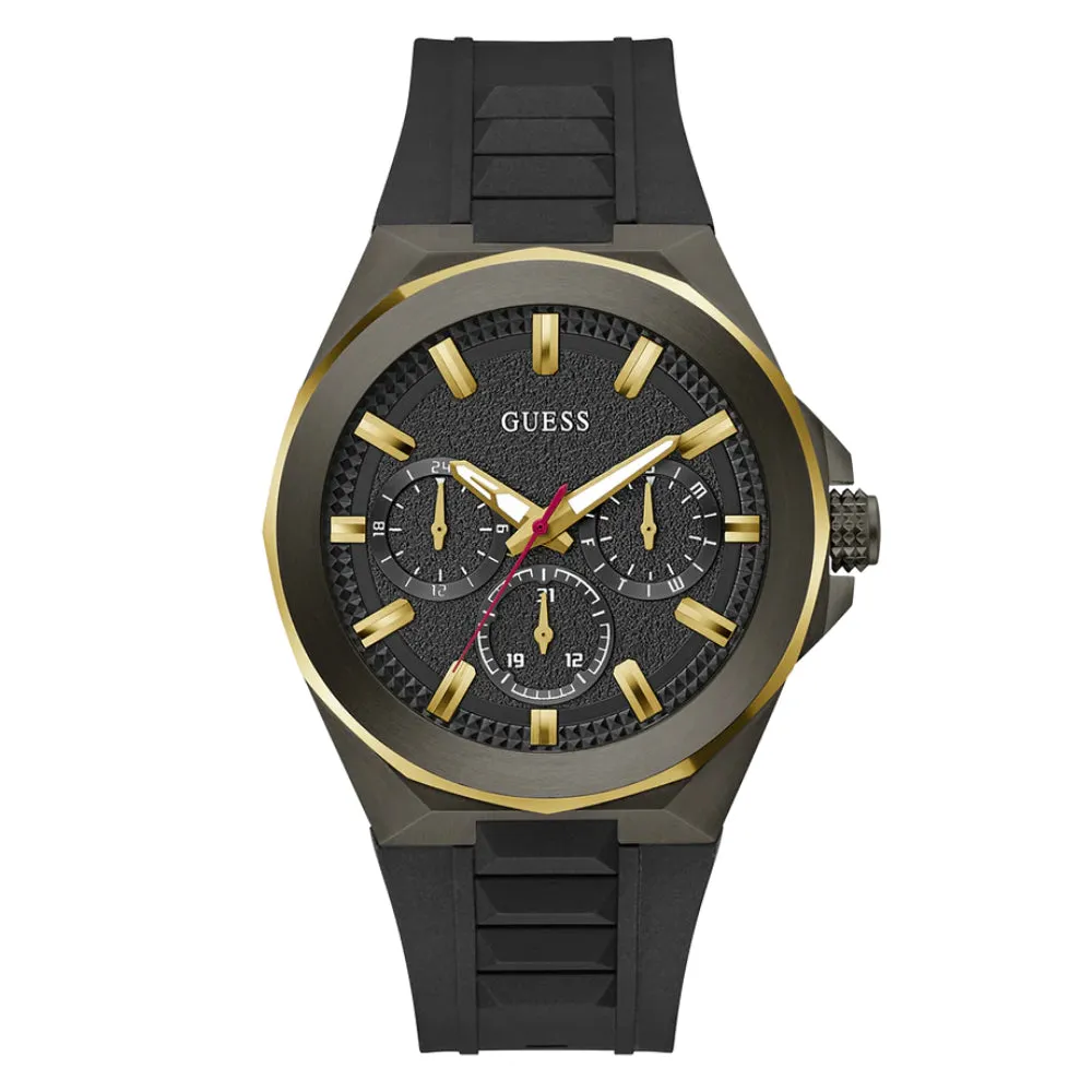 Jewelry Guess Watches Guess Chronograph Black Silicone Strap Men Watch GW0799G1