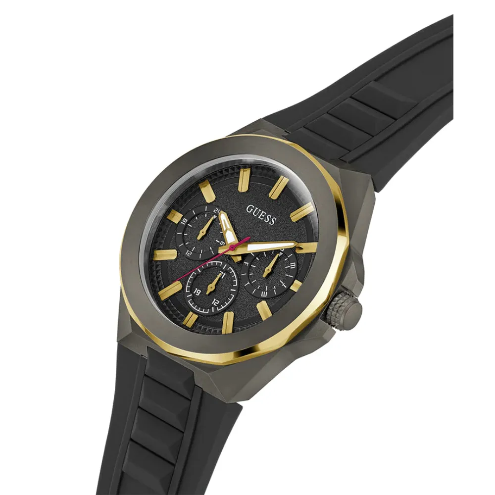 Jewelry Guess Watches Guess Chronograph Black Silicone Strap Men Watch GW0799G1