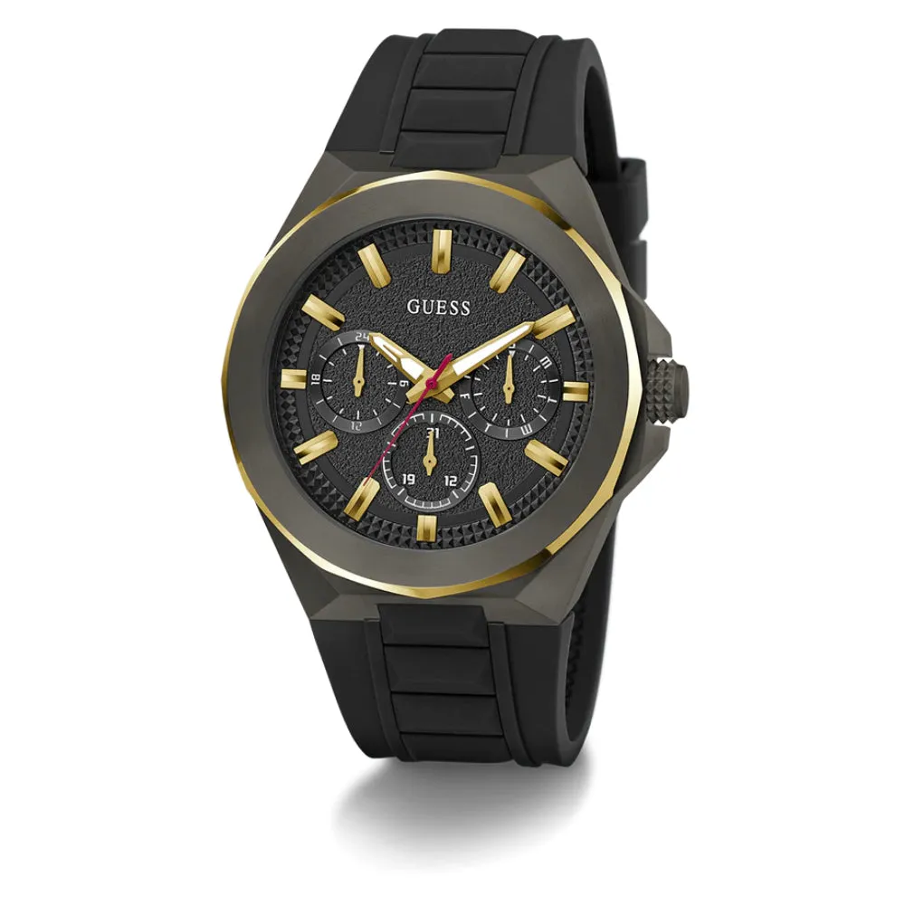 Jewelry Guess Watches Guess Chronograph Black Silicone Strap Men Watch GW0799G1