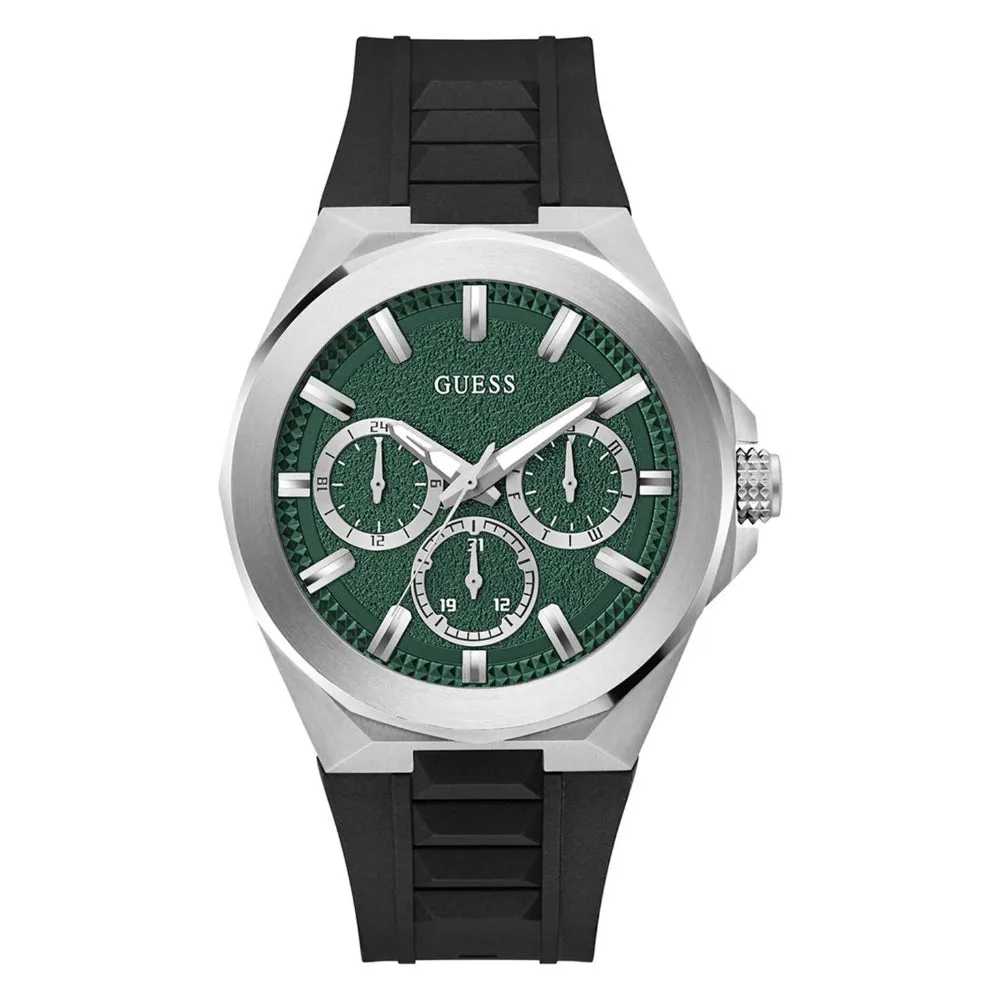 Jewelry Guess Watches Guess Chronograph Black Silicone Strap Men Watch GW0799G3