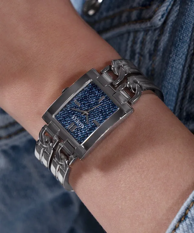 Jewelry Guess Watches GUESS DENIM DIAL SILVER CHAIN LADIES WATCH GW0807L1