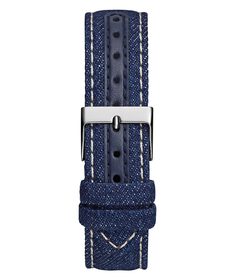 Jewelry Guess Watches GUESS QUATTRO 'G' LOGO DENIM BLUE SILVER TONE ANALOG WATCH GW0755L1