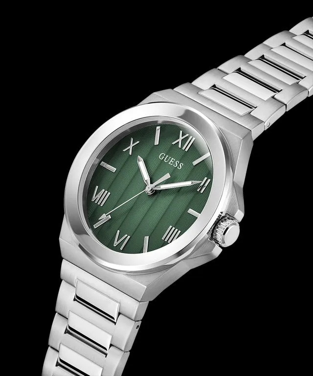 Jewelry Guess Watches Guess Vinyl Men Green Dial Quartz Analog Watch GW0789G1
