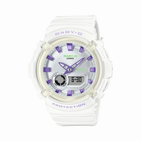 Jewelry_Casio_Watches Baby G Duo Dance in Neon (White/Purple) Watch