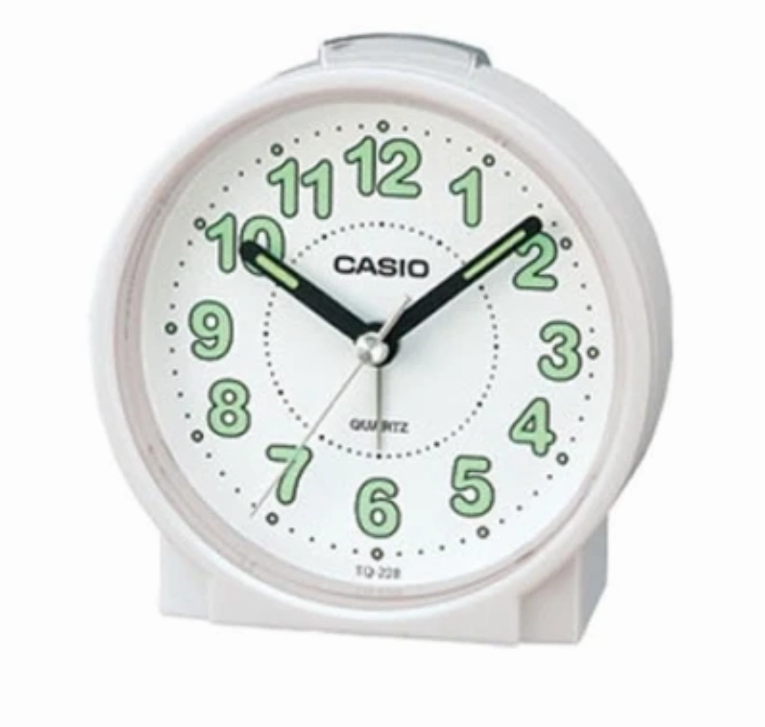 Jewelry_Casio_Watches Casio Analog Clock Round Beeper Sound Alarm, White Face - 2 colours available