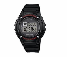 Jewelry_Casio_Watches Casio Auto Illum Black Resin Digital Watch