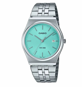 Jewelry_Casio_Watches Casio Gents Analogue Blue Face/Stainless Steel Band Watch