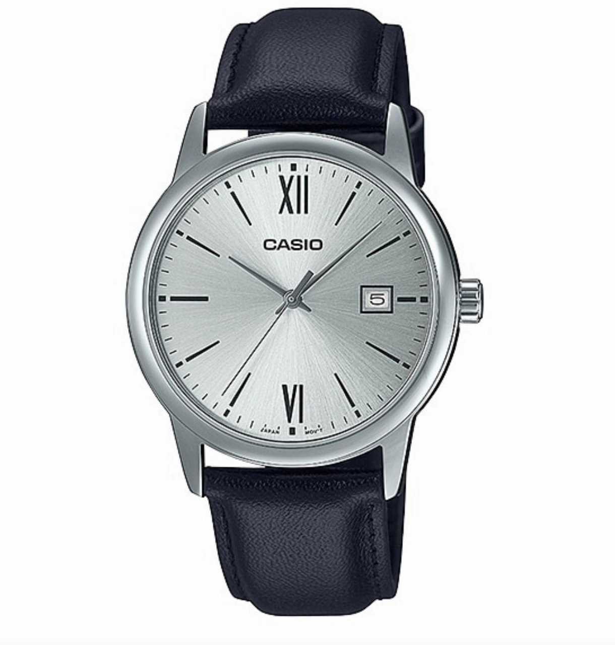 Jewelry_Casio_Watches Casio Gents Analogue Silver Face/ Black Band Watch