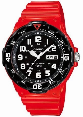 Jewelry_Casio_Watches Casio Gents Diver Look Red Resin/BLK LCD
