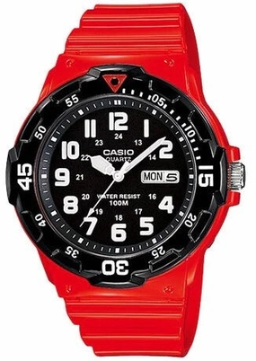 Jewelry_Casio_Watches Casio Gents Diver Look Red Resin/BLK LCD