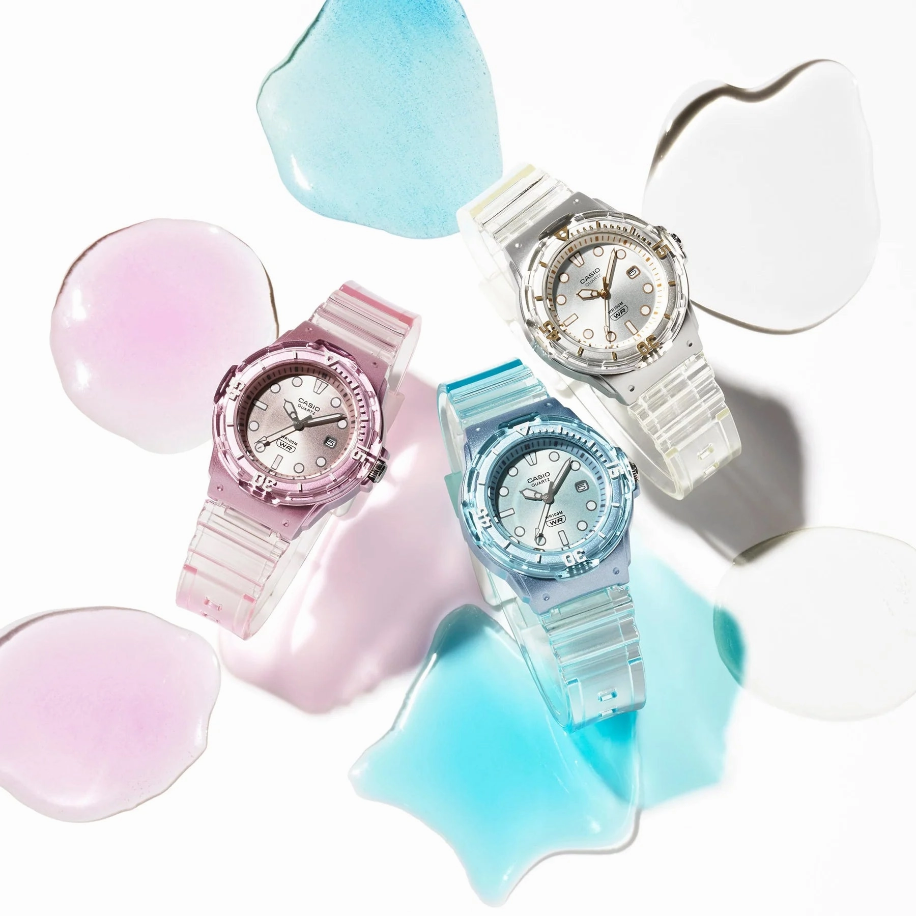 Jewelry_Casio_Watches Casio Ladies Ana Transparent Blue Resin Watch