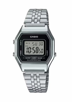 Jewelry_Casio_Watches Casio Ladies Digital S/Steel Band, Black Watch