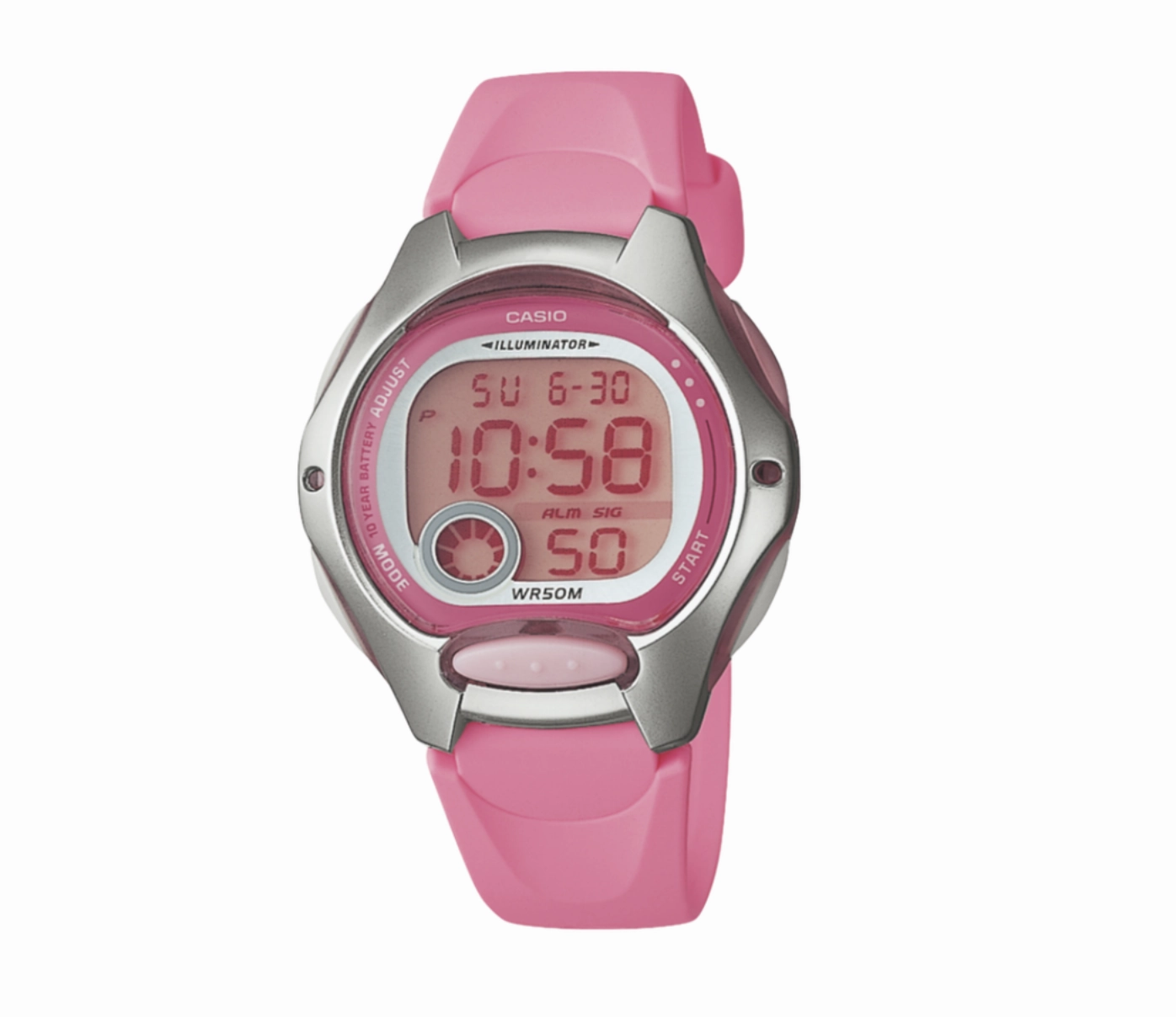 Jewelry_Casio_Watches Casio Ladies Digital S/Steel, Pink Watch
