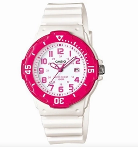 Jewelry_Casio_Watches Casio Ladies Diver Look Pink/White Watch