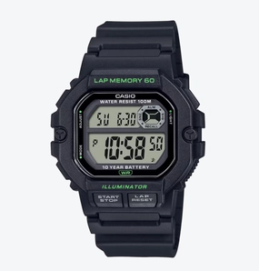 Jewelry_Casio_Watches Casio Mens Digital Lap Black Resin Band Watch