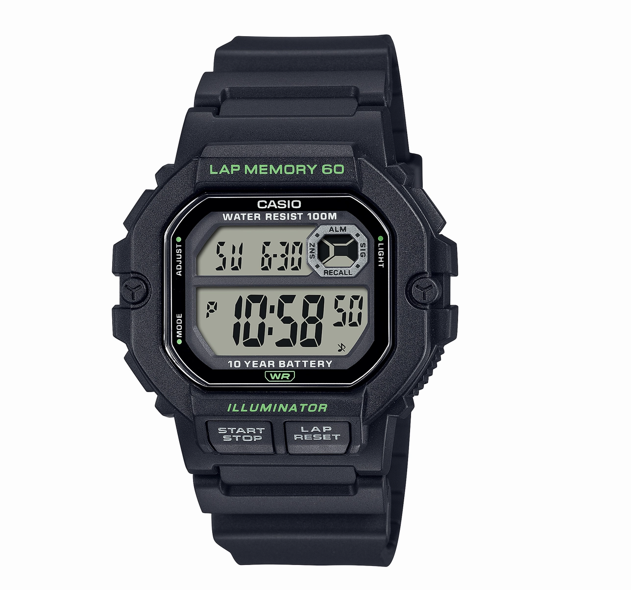Jewelry_Casio_Watches Casio Mens Digital Lap Memory Black Watch
