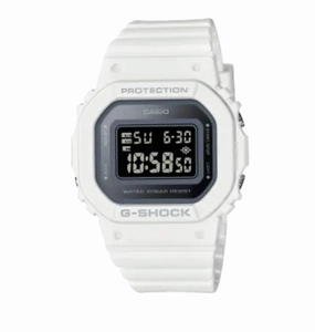 Jewelry_Casio_Watches G Shock Ladies Digital Metalic Black Face/White Resin Band Watch