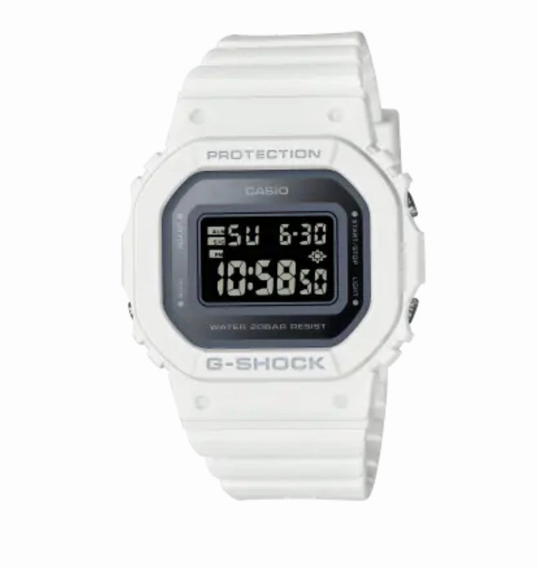 Jewelry_Casio_Watches G Shock Ladies Digital Metalic Black Face/White Resin Band Watch