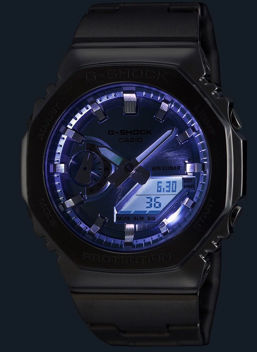 Jewelry_G-Shock_Watches G-Shock 2110 Metallic Blue Dual Display Watch
