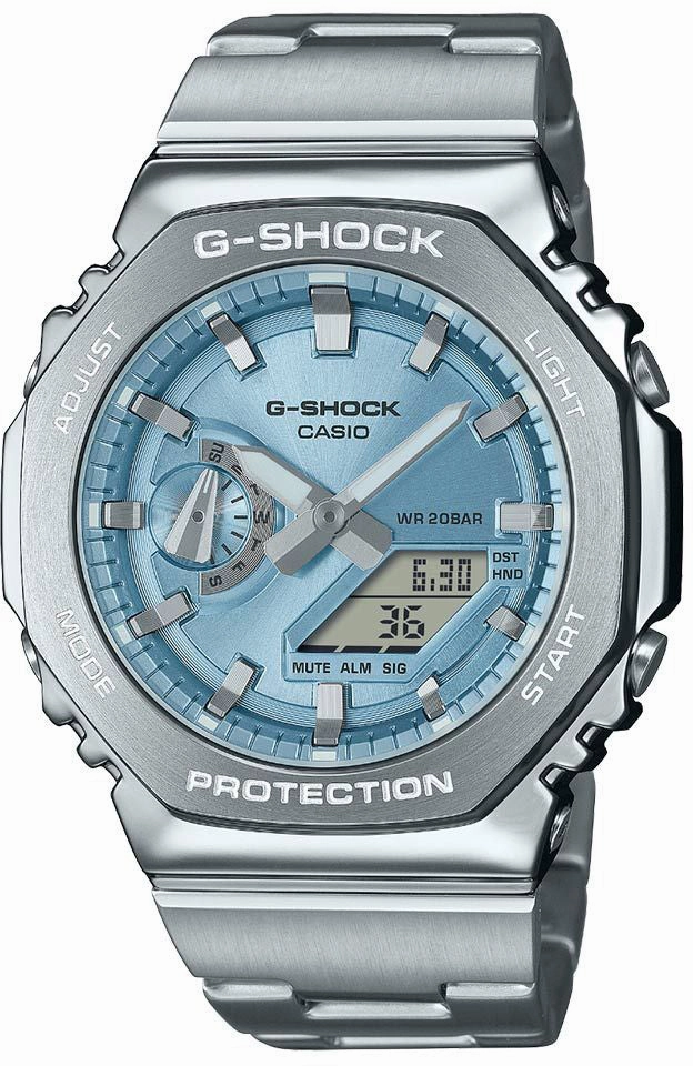 Jewelry_G-Shock_Watches G-Shock 2110 Metallic Blue Dual Display Watch